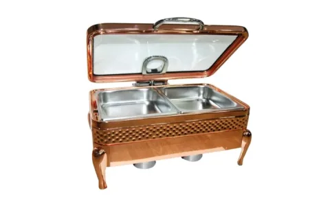 Chaffing Dish Rectangulaire Bronze Porte Vitree