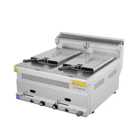 FRITEUSE GAZ 12+12 LITRES 600x630x300 MODEL TC.6FG600 ESTUFA TURHAN CELIK – TURQUIE