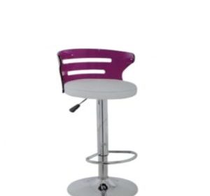 TABOURET EN PVC ET SIMILI CUIR PIED CHROME REGLABLE VIRE-BAR