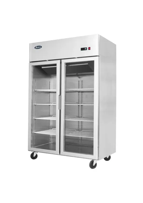 armoire 2 portes vitrée positive 900 l inox ycf9402 model atosa