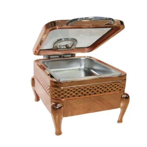 Chaffing dish carre bronze porte vitree luxury