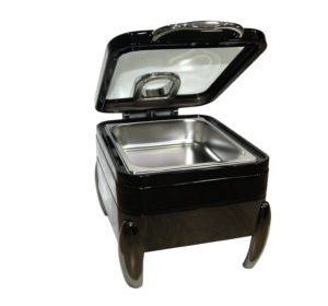 Chaffing dish carre noir porte vitree luxury