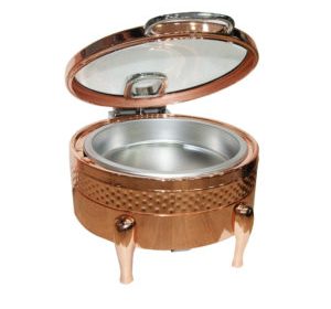 Chaffing dish rond d 44cm bronze porte vitree luxury