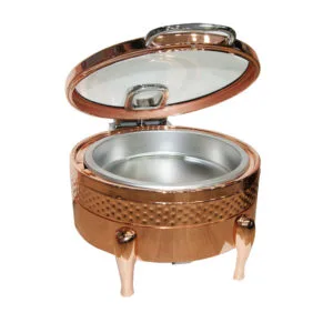 Chaffing dish rond d 44cm bronze porte vitree luxury
