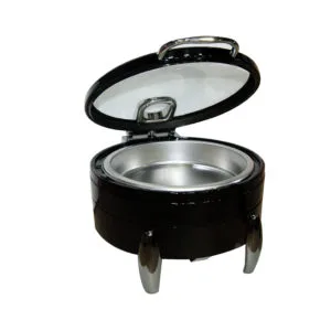 Chaffing dish rond d 44cm noir porte vitree luxury