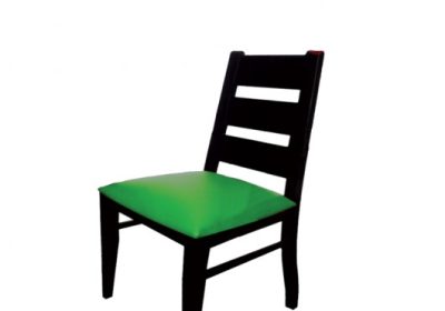 Chaise en bois avec accoudoir assise en simili cuir bella-b