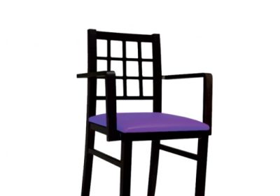 chaise en bois avec accoudoir assise en simili cuir victoria
