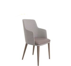 chaise en bois avec accoudoire en tissu giorgi