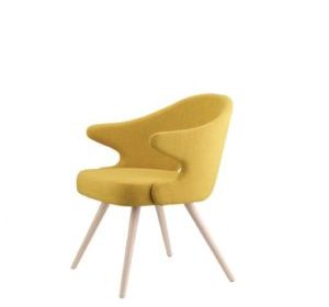 chaise en bois avec accoudoire en tissu you