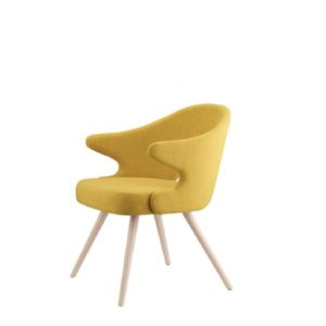 chaise en bois avec accoudoire en tissu you