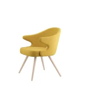 chaise en bois avec accoudoire en tissu you