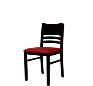 chaise en bois sans accoudoir assise en simili cuir ilisabet-b