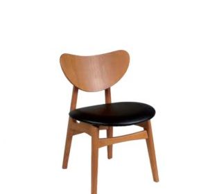 chaise en bois sans accoudoire assise en simili cuir design