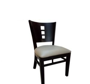 chaise en bois sans accoudoire assise en simili cuir ipoh