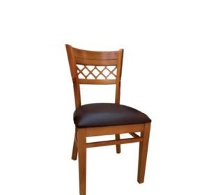 chaise en bois sans accoudoire assise en simili cuir kulin