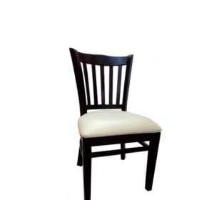 chaise en bois sans accoudoire assise en simili cuir sibi