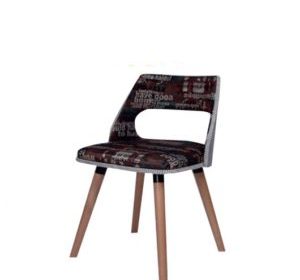 chaise en bois sans accoudoire assise en tissu jaki
