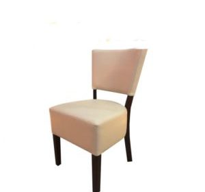chaise en bois sans accoudoire et assise en simili cuir bristolle-c