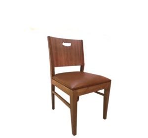 chaise en bois tapesi en simili cuir nibo-c