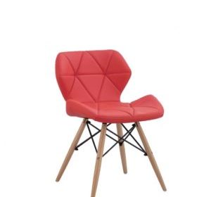chaise en polypropylene et simili cuir pieds en bois vicente