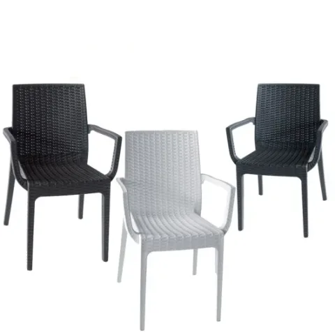 chaise en pvc avec accoudoirs dafne
