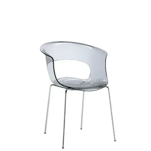 chaise en pvc pieds metalique chrome miss-b