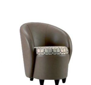 chaise fauteuil en bois et simili cuir vichy