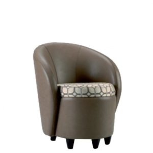 chaise fauteuil en bois et simili cuir vichy
