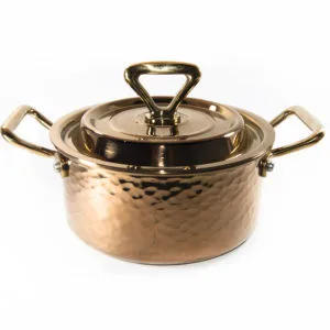 faitout en cuivre intérieur inox avec couvercle d 17