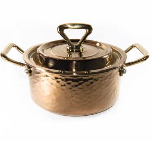 faitout en cuivre intérieur inox avec couvercle d 21