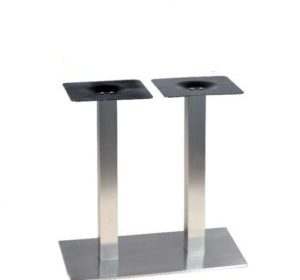 pied de table bas carre tige carre double