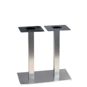 pied de table bas carre tige carre double