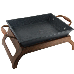 Plat carre 2 anses 26 20cm avec chauffe plat buffet