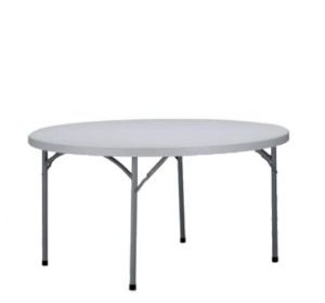 table traiteur en polycarbonnat pliable ronde d 150 x 75 cm