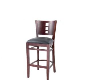 Tabouret en bois sans accoudoir assise en simili cuir ipoh-c