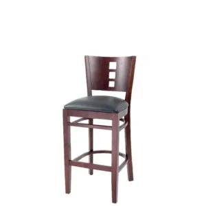 Tabouret en bois sans accoudoir assise en simili cuir ipoh-c