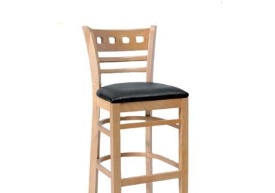 tabouret en bois sans accoudoire assise en simili cuir miri-c