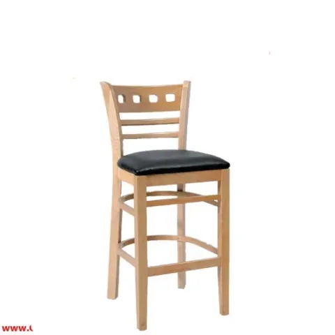 tabouret en bois sans accoudoire assise en simili cuir miri-c