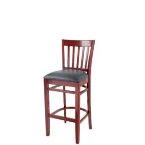 tabouret en bois sans accoudoire assise en simili cuir sibi-c