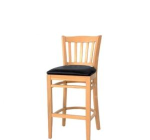 tabouret en bois sans accoudoire assise en tissu bari