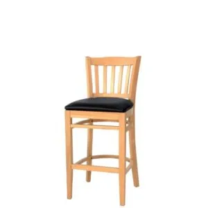 tabouret en bois sans accoudoire assise en tissu bari