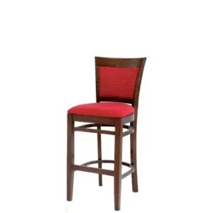 tabouret en bois sans accoudoire assise en tissu betani-c