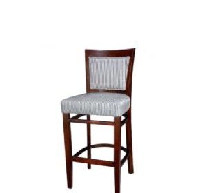 tabouret en bois sans accoudoire assise en tissu sabah-c