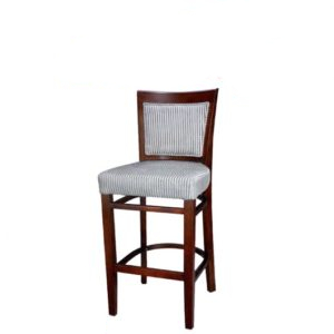 tabouret en bois sans accoudoire assise en tissu sabah-c