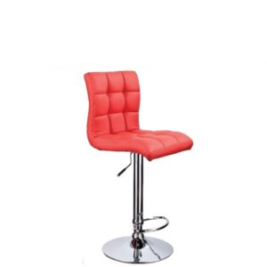 tabouret en pvc et simili cuir pied chrome reglable alino-bar