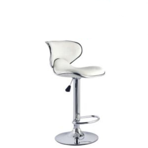 tabouret en pvc et simili cuir pied chrome reglable stone-bar