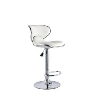 tabouret en pvc et simili cuir pied chrome reglable stone-bar