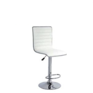 tabouret en pvc et simili cuir pied chrome reglable vella