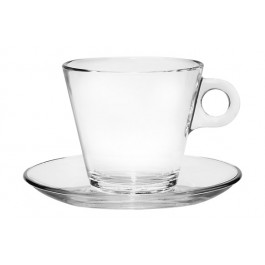 tasse a petit dejeuner 280 cc + sous tasse en verre