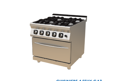 CUISINIERE 4 FEUX GAZ SUR FOUR 800x700x850 8070-KUZ
